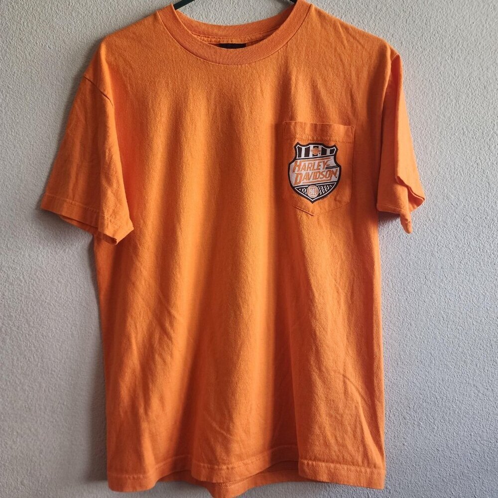 Harley-Davidson Shirt Mens Medium Black Widow Port Charlotte Florida Motorcycle